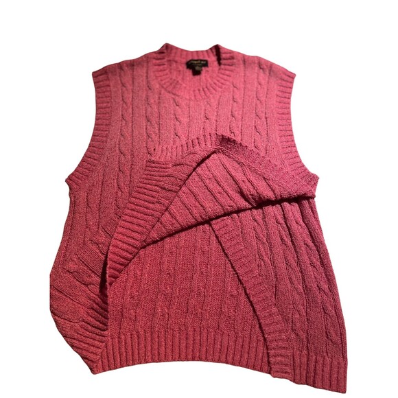 Anthropologie Current Air Angeline Pink Sleeveless Cable Knit Sweater Top Vest S - Picture 14 of 15
